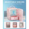 imageEUHOMY Skincare Fridge 5 Liter Mini Fridge for Bedroom with Dimmable LED Mirror ACDC Portable Cooler ampamp Warmer for Skincare Cosmetics and Food Makeup Fridge for Bedroom Car ampamp Office WhitePink