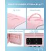 imageEUHOMY Skincare Fridge 5 Liter Mini Fridge for Bedroom with Dimmable LED Mirror ACDC Portable Cooler ampamp Warmer for Skincare Cosmetics and Food Makeup Fridge for Bedroom Car ampamp Office WhitePink