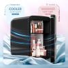 imageEUHOMY Skincare Fridge 5 Liter Mini Fridge for Bedroom with Dimmable LED Mirror ACDC Portable Cooler ampamp Warmer for Skincare Cosmetics and Food Makeup Fridge for Bedroom Car ampamp Office WhiteBlack
