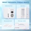 imageEUHOMY Skincare Fridge 5 Liter Mini Fridge for Bedroom with Dimmable LED Mirror ACDC Portable Cooler ampamp Warmer for Skincare Cosmetics and Food Makeup Fridge for Bedroom Car ampamp Office WhiteWhite