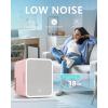imageEUHOMY Skincare Fridge 5 Liter Mini Fridge for Bedroom with Dimmable LED Mirror ACDC Portable Cooler ampamp Warmer for Skincare Cosmetics and Food Makeup Fridge for Bedroom Car ampamp Office WhitePink