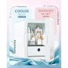 imageEUHOMY Skincare Fridge 5 Liter Mini Fridge for Bedroom with Dimmable LED Mirror ACDC Portable Cooler ampamp Warmer for Skincare Cosmetics and Food Makeup Fridge for Bedroom Car ampamp Office WhiteWhite