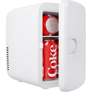 imageEUHOMY Skincare Fridge 5 Liter Mini Fridge for Bedroom with Dimmable LED Mirror ACDC Portable Cooler ampamp Warmer for Skincare Cosmetics and Food Makeup Fridge for Bedroom Car ampamp Office WhiteWhite