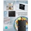 imageEUHOMY Mini Fridge with Freezer 32 CuFt Compact Refrigerator with freezer 2 Door Mini Fridge with freezer Upright for Dorm Bedroom Office Apartment Food Storage or Drink Beer BlackBlack