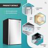 imageEUHOMY Mini Fridge with Freezer 32 CuFt Compact Refrigerator with freezer 2 Door Mini Fridge with freezer Upright for Dorm Bedroom Office Apartment Food Storage or Drink Beer BlackSilver