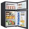 imageEUHOMY Mini Fridge with Freezer 32 CuFt Compact Refrigerator with freezer 2 Door Mini Fridge with freezer Upright for Dorm Bedroom Office Apartment Food Storage or Drink Beer BlackNew Black