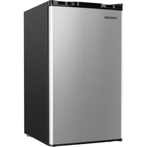 imageEUHOMY Mini Fridge with Freezer 32 CuFt Compact Refrigerator with freezer 2 Door Mini Fridge with freezer Upright for Dorm Bedroom Office Apartment Food Storage or Drink Beer BlackSilver