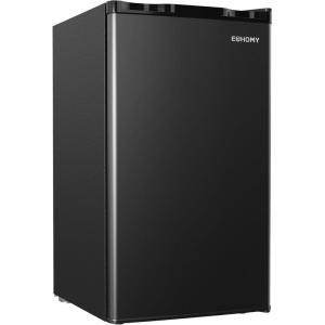 imageEUHOMY Mini Fridge with Freezer 32 CuFt Compact Refrigerator with freezer 2 Door Mini Fridge with freezer Upright for Dorm Bedroom Office Apartment Food Storage or Drink Beer BlackBlack