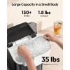 imageEUHOMY Nugget Ice Maker Countertop with Handle Ready in 6 Mins 35lbs Per Day Removable Top Cover AutoCleaning Portable Sonic Ice Maker with Basket and Scoop for HomePartyRVCamping