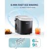 imageEUHOMY Countertop Ice Maker Machine with Handle 265lbs Per Day 9 Ice Cubes Ready in 6 Mins AutoCleaning Portable Ice Maker with Basket and Scoop for HomeKitchenCampingRV Black