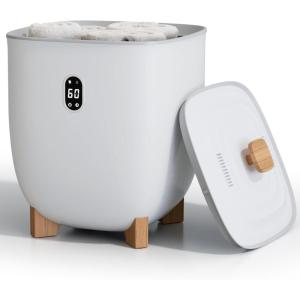 imageEUHOMY Large Towel Warmer for Bathroom 3 Timer Settings 306090 Mins Auto ShutOff Fragrance Disc Holder Bucket Towel Warmer for Oversized Towels Blankets ampamp Bathrobes WhiteTW02